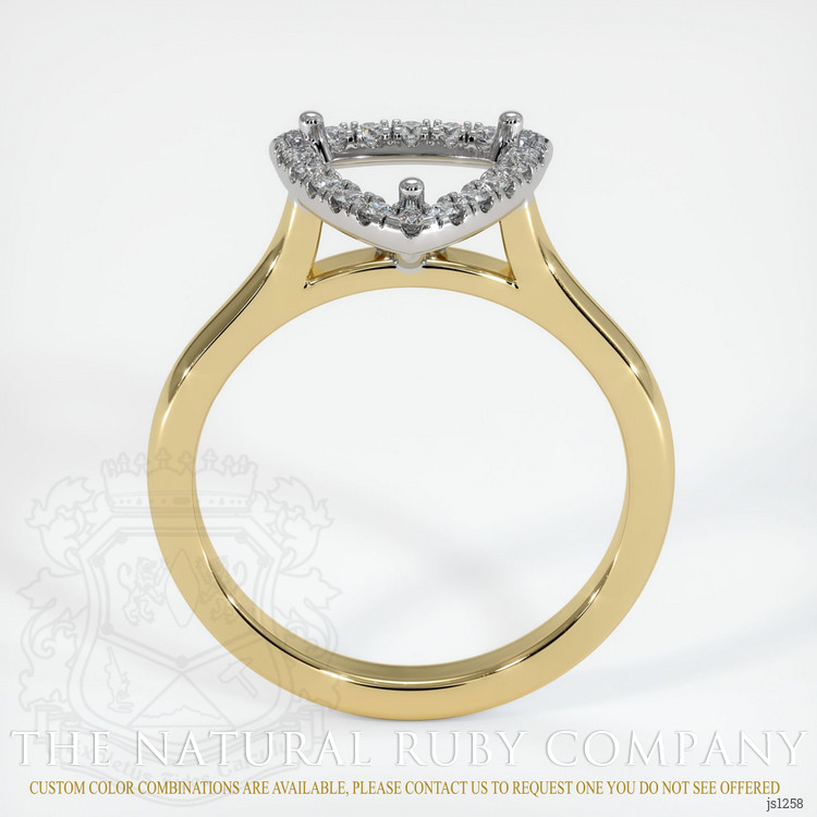 14K White & Yellow Pave Ring Setting