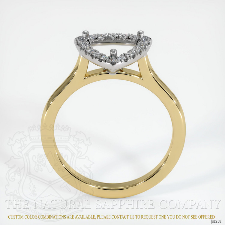 14K White & Yellow Pave Ring Setting