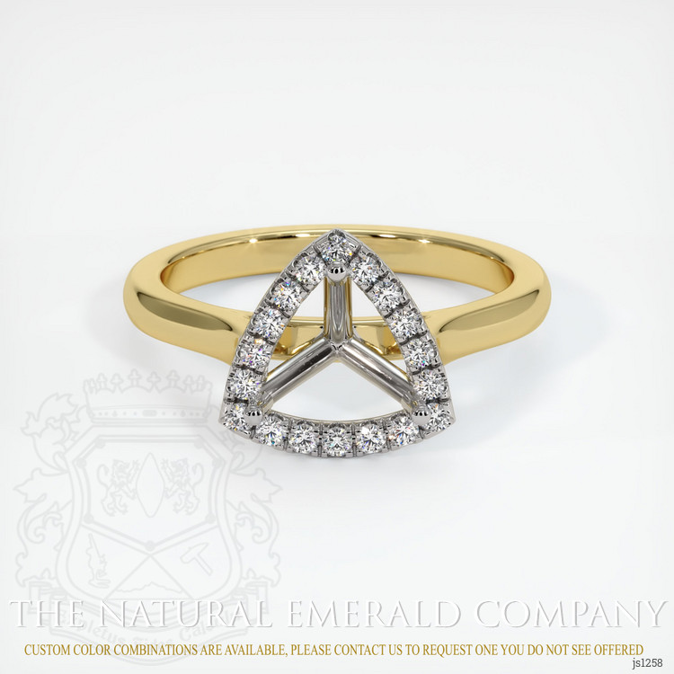 18K White & Yellow Pave Ring Setting
