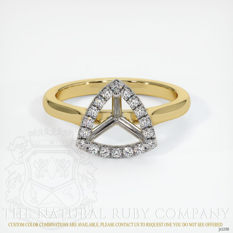 18K White & Yellow Pave Ring Setting