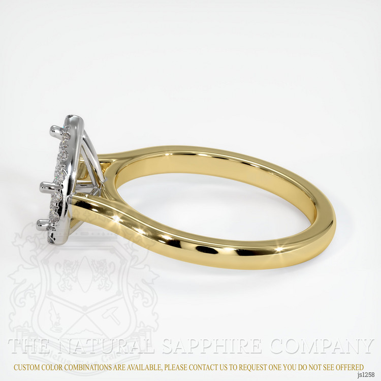 18K White & Yellow Pave Ring Setting