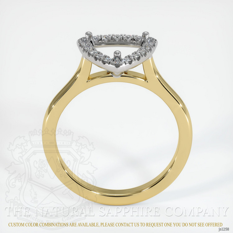 18K White & Yellow Pave Ring Setting