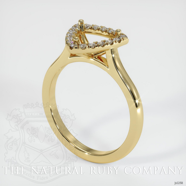 14K Yellow Gold Pave Ring Setting