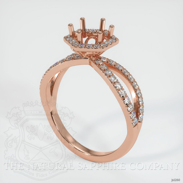 14K Rose Gold Pave Ring Setting