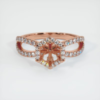 14K Rose Gold Pave Ring Setting Image