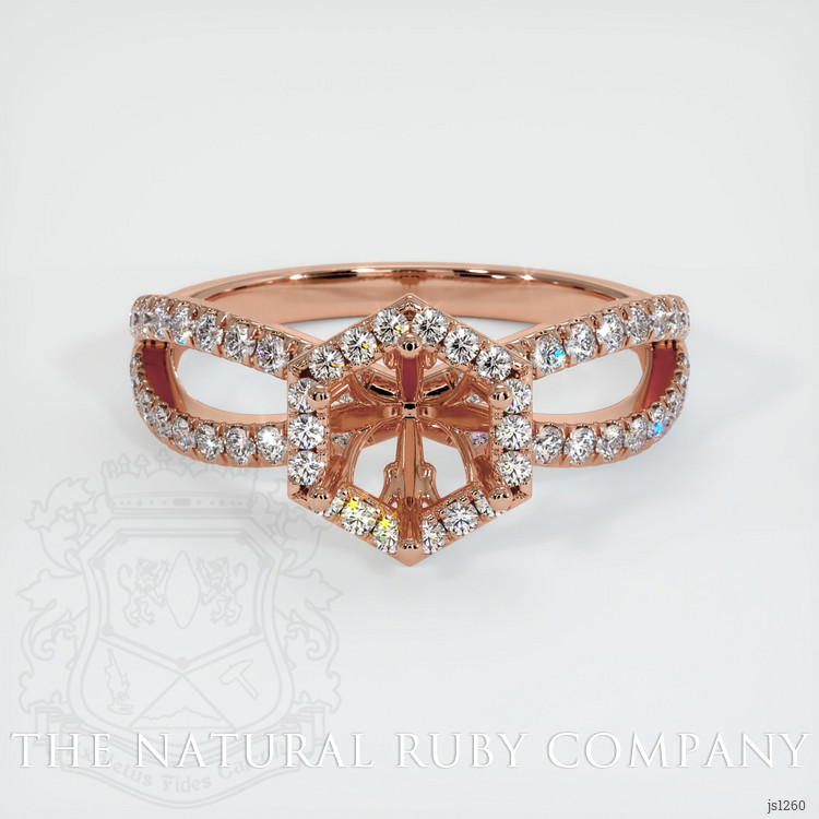 14K Rose Gold Pave Ring Setting