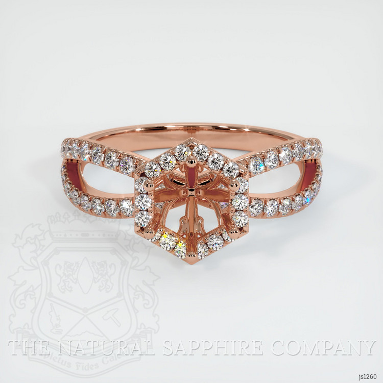 14K Rose Gold Pave Ring Setting