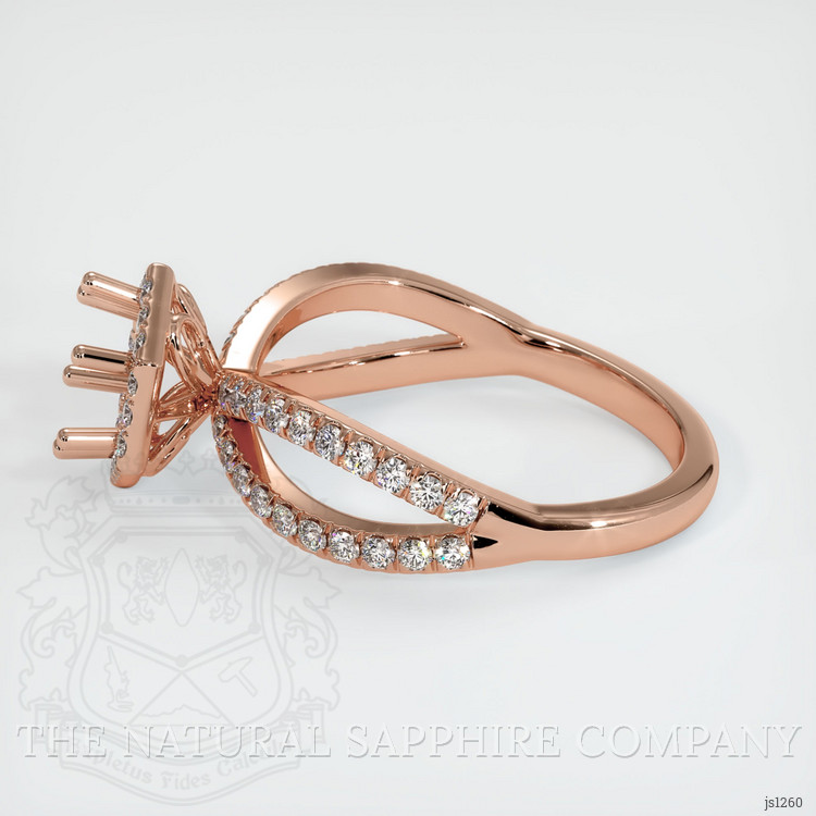 14K Rose Gold Pave Ring Setting
