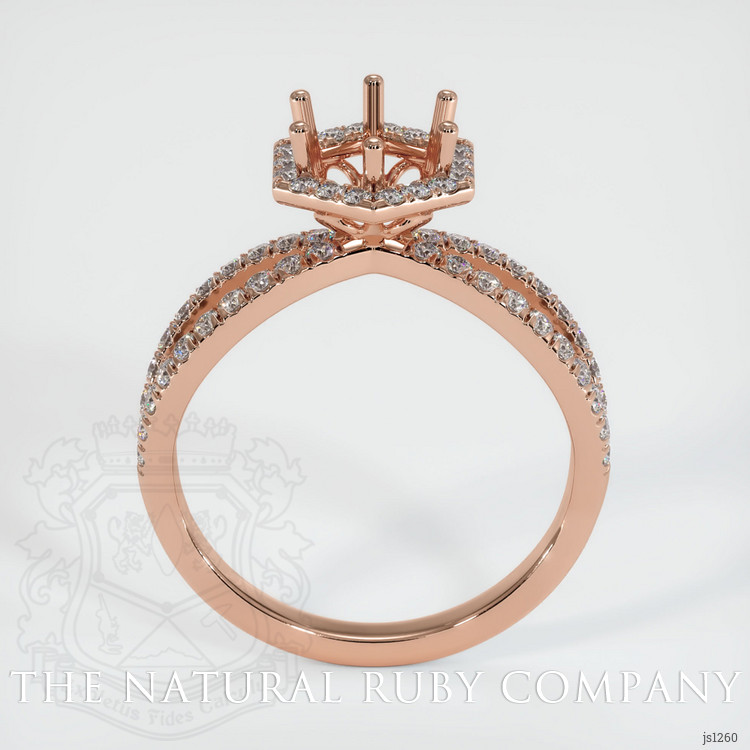 14K Rose Gold Pave Ring Setting