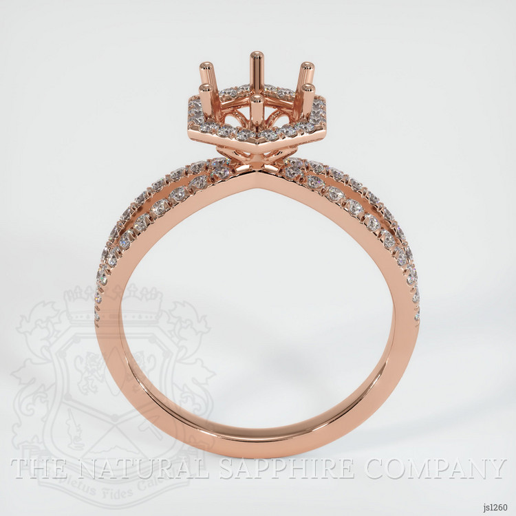 14K Rose Gold Pave Ring Setting
