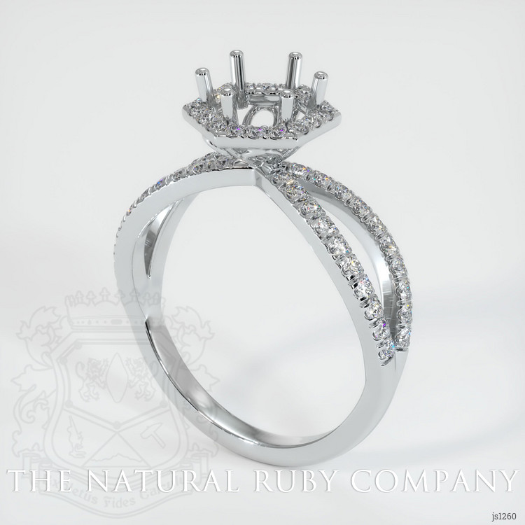 14K White Gold Pave Ring Setting