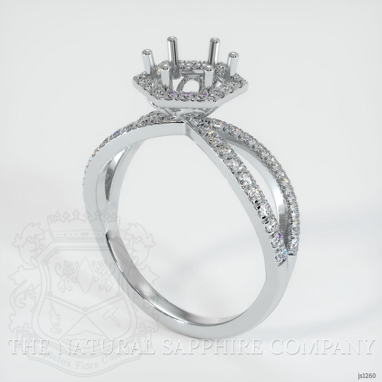 14K White Gold Pave Ring Setting