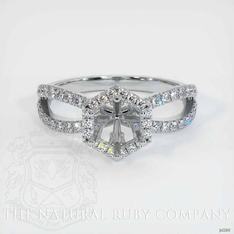 14K White Gold Pave Ring Setting
