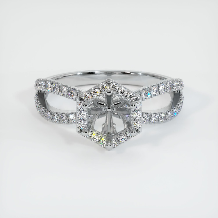 18K White Gold Pave Ring Setting