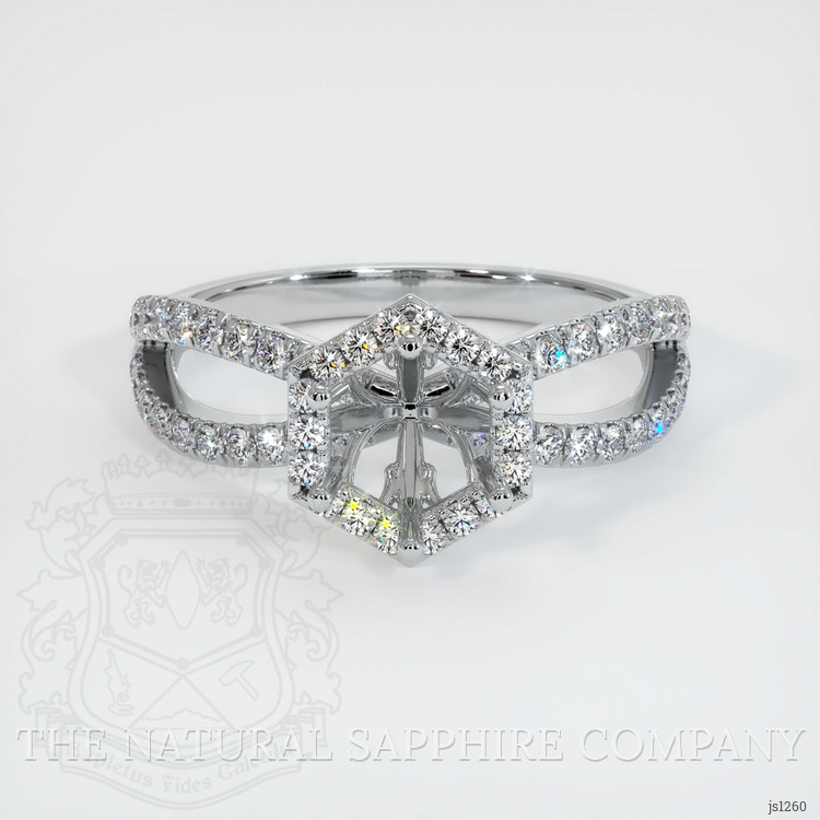 18K White Gold Pave Ring Setting