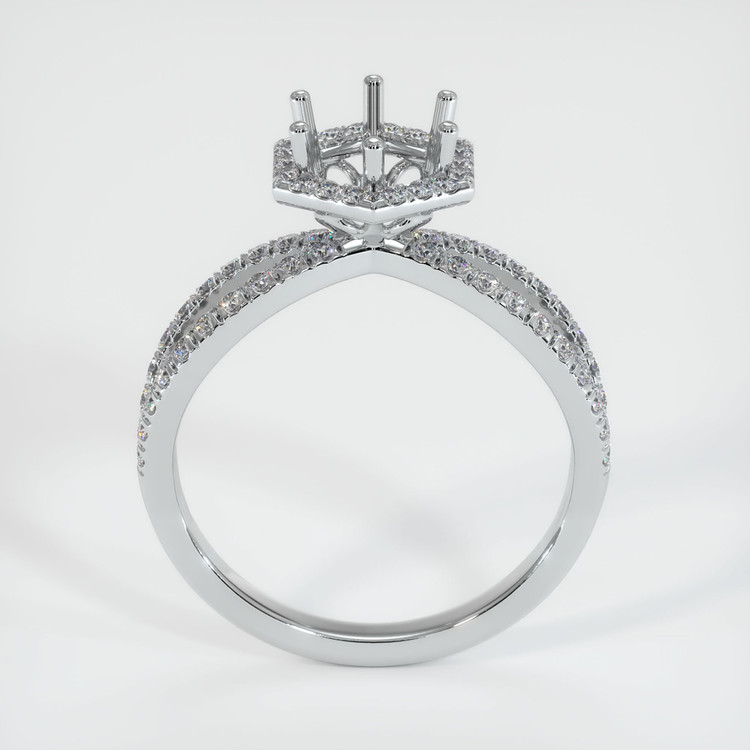 18K White Gold Pave Ring Setting