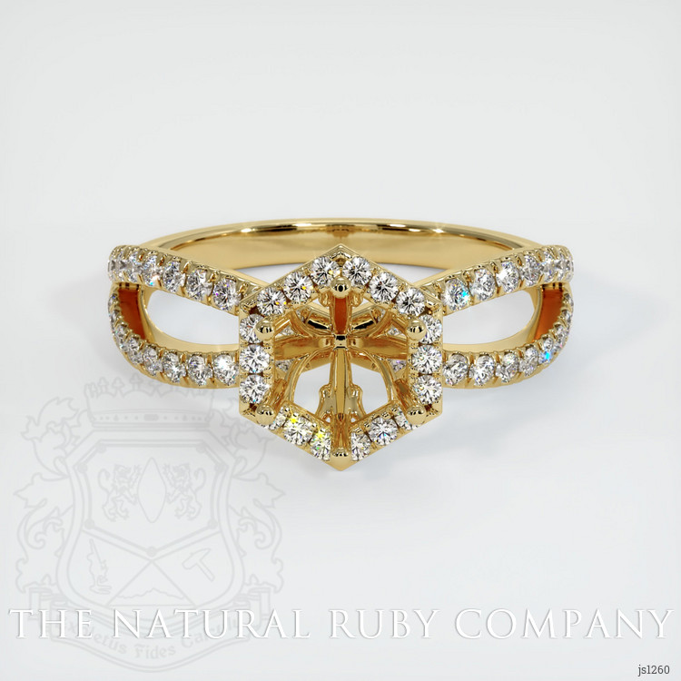 14K Yellow Gold Pave Ring Setting