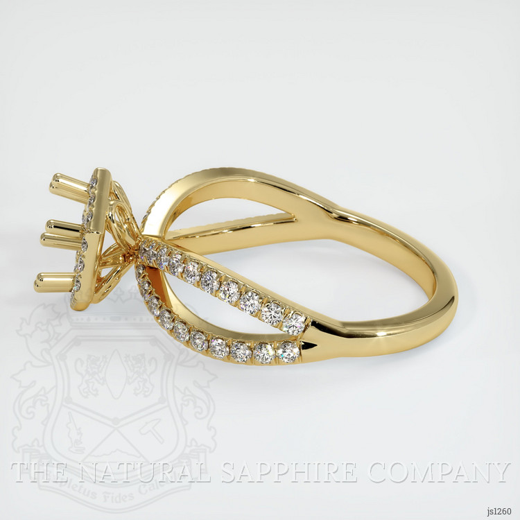 14K Yellow Gold Pave Ring Setting