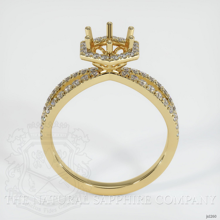 14K Yellow Gold Pave Ring Setting