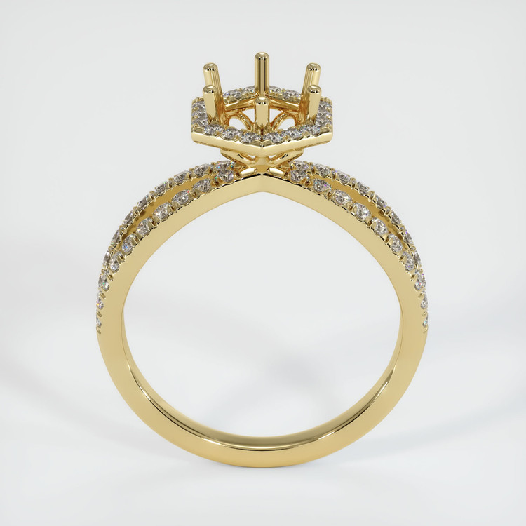 14K Yellow Gold Pave Ring Setting