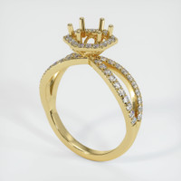 18K Yellow Gold Pave Ring Setting Video