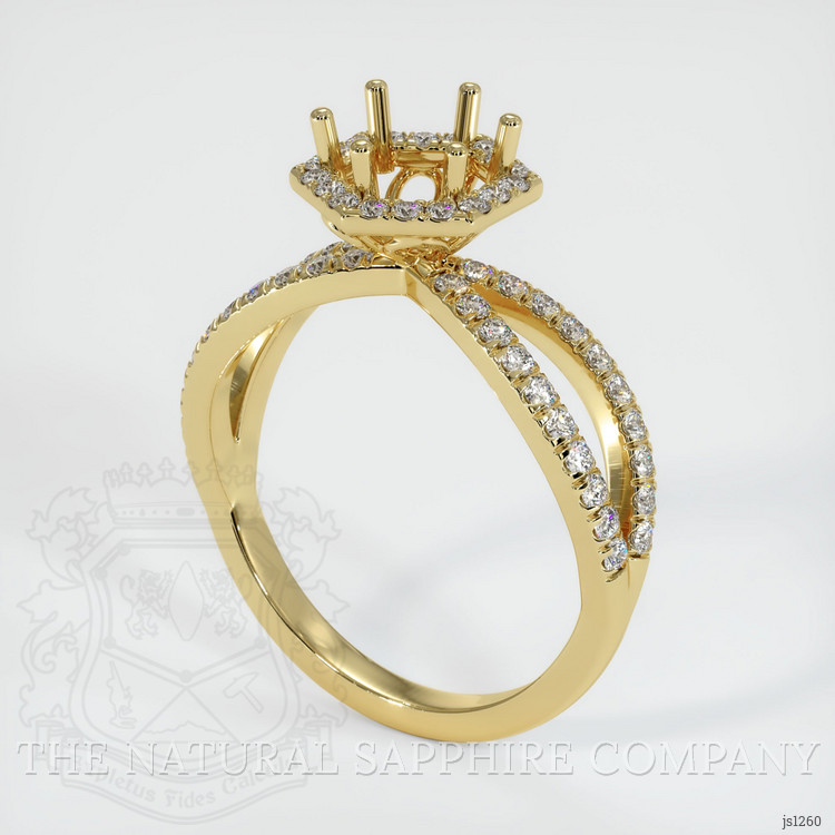 18K Yellow Gold Pave Ring Setting