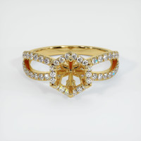 18K Yellow Gold Pave Ring Setting Image