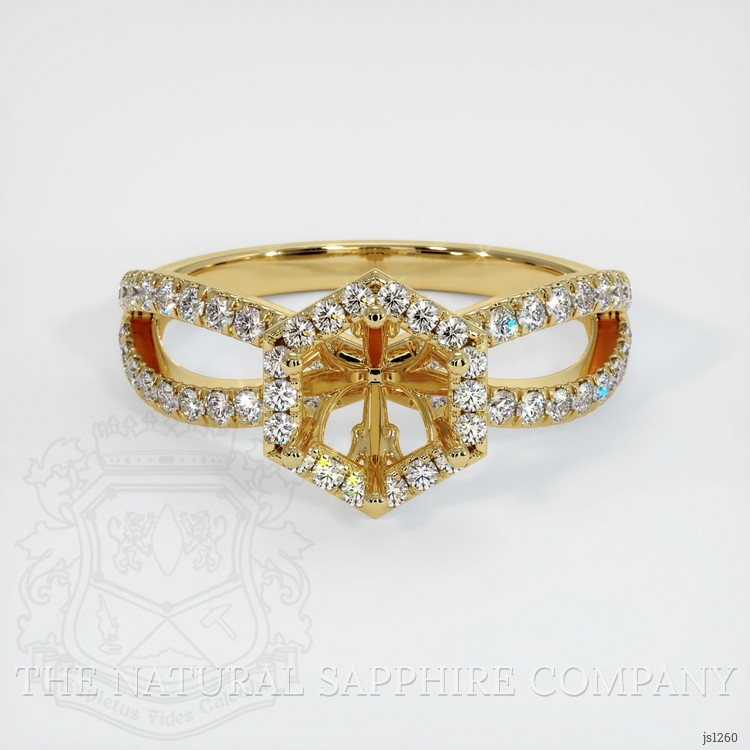 18K Yellow Gold Pave Ring Setting