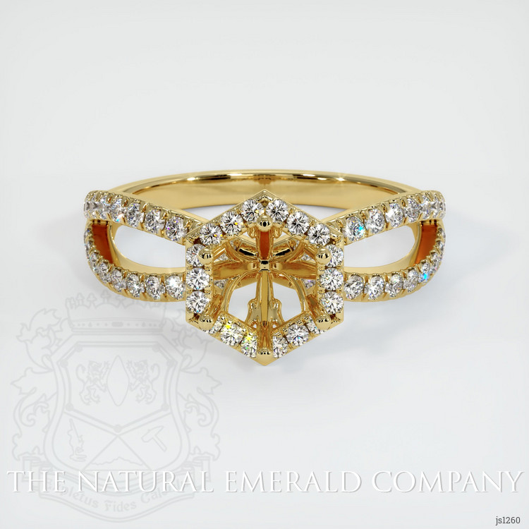 18K Yellow Gold Pave Ring Setting