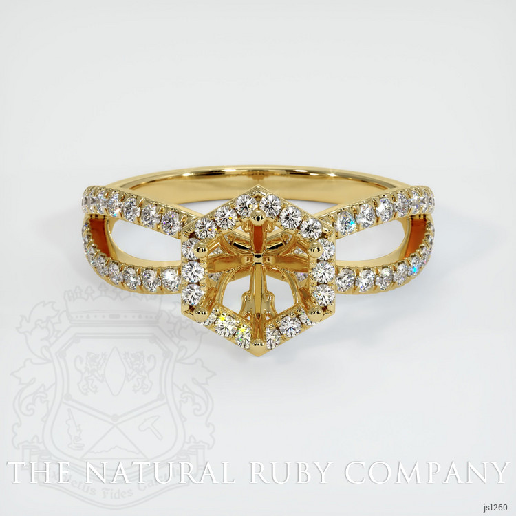 18K Yellow Gold Pave Ring Setting