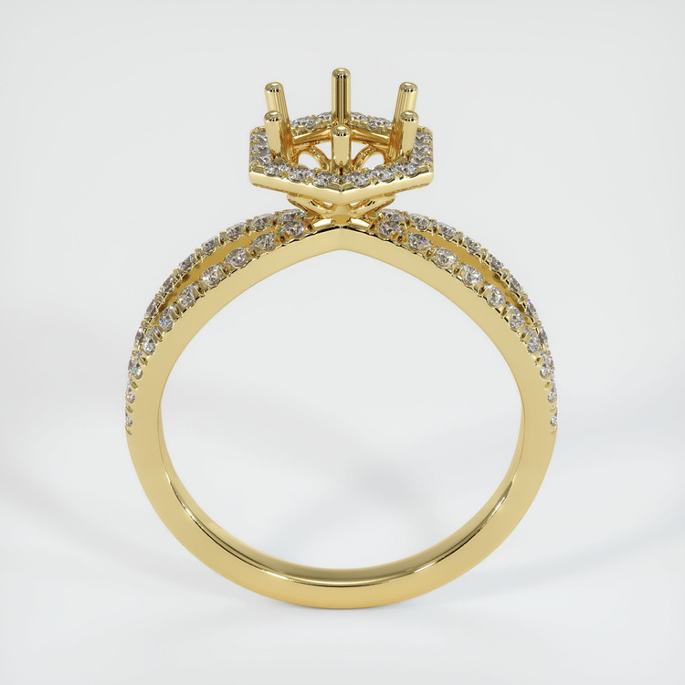 18K Yellow Gold Pave Ring Setting