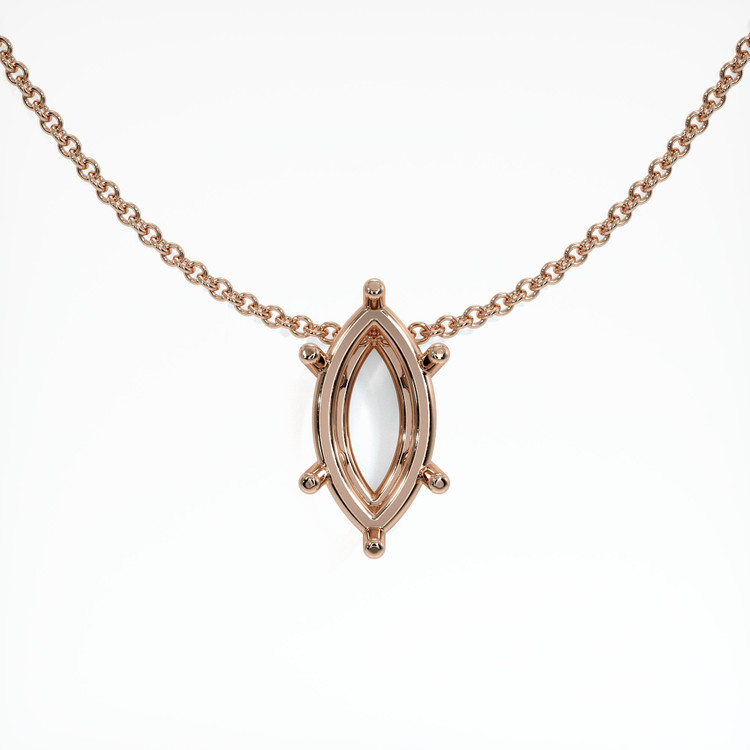 14K Rose Gold Solitaire Pendant Setting