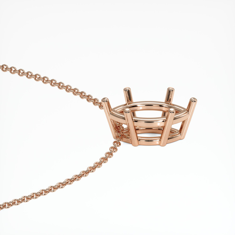 14K Rose Gold Solitaire Pendant Setting