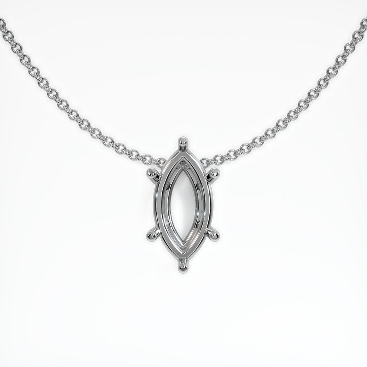 14K White Gold Solitaire Pendant Setting