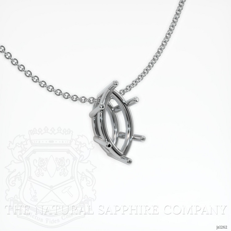 18K White Gold Solitaire Pendant Setting