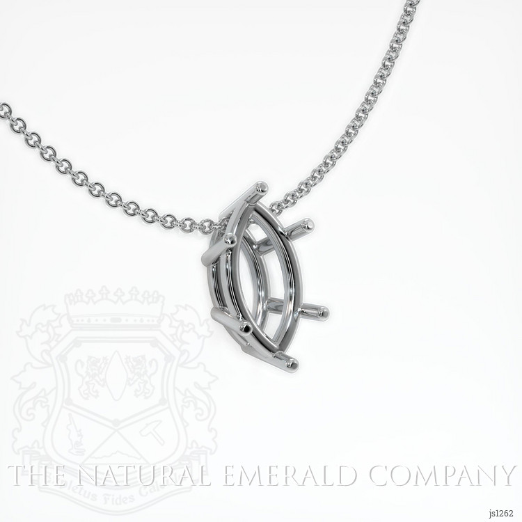 18K White Gold Solitaire Pendant Setting