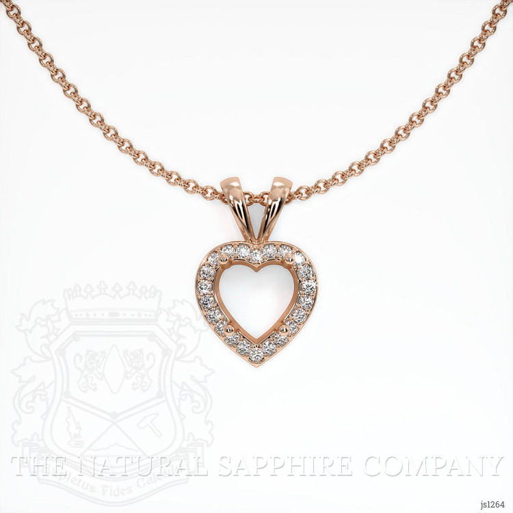 14K Rose Gold Pave Pendant Setting