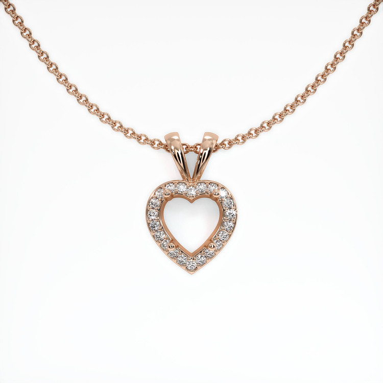 14K Rose Gold Pave Pendant Setting