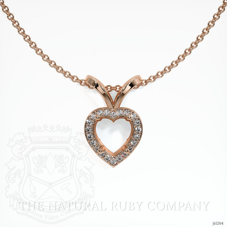 14K Rose Gold Pave Pendant Setting