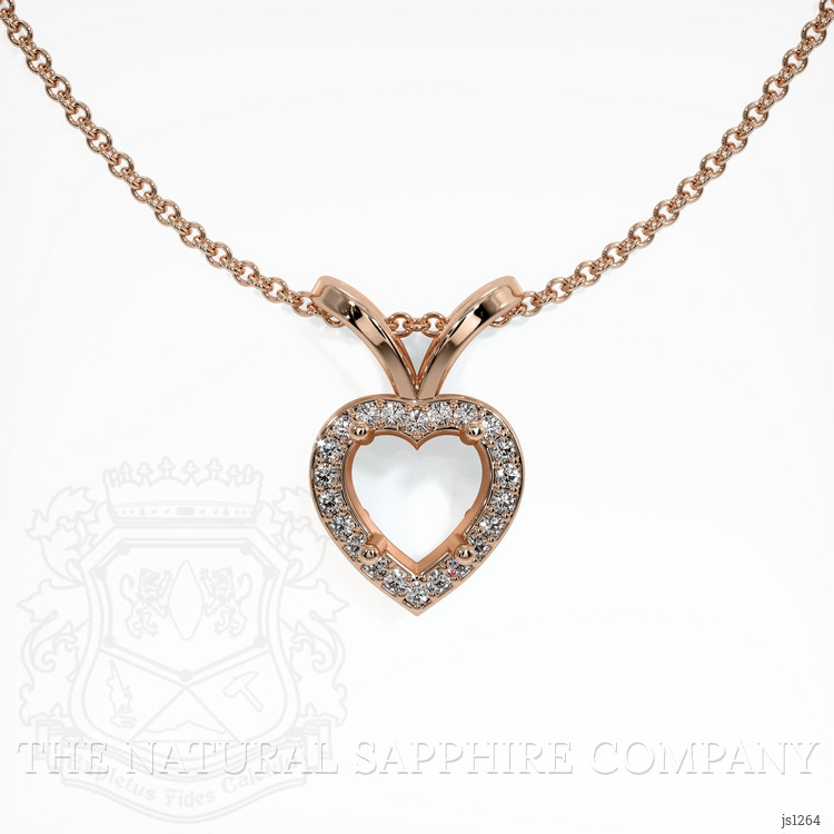 14K Rose Gold Pave Pendant Setting