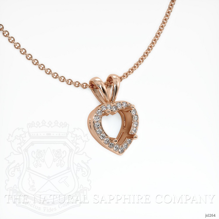 14K Rose Gold Pave Pendant Setting