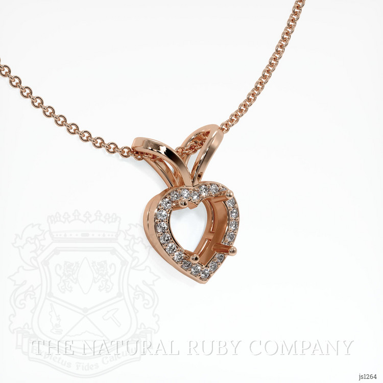 14K Rose Gold Pave Pendant Setting