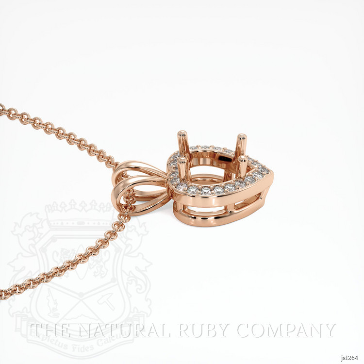 14K Rose Gold Pave Pendant Setting