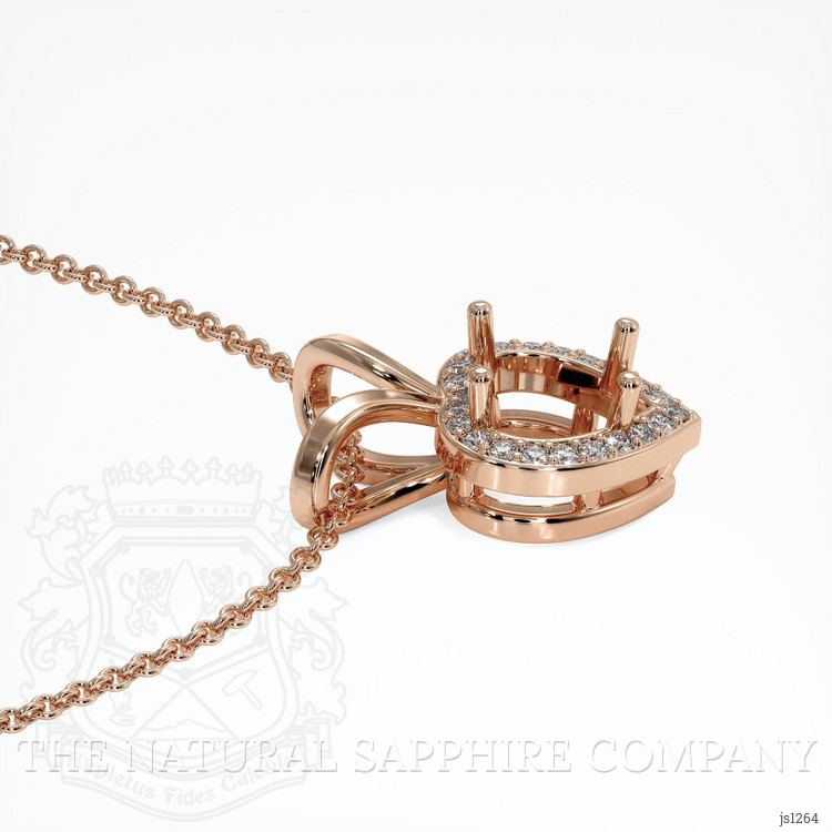 14K Rose Gold Pave Pendant Setting