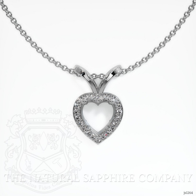 10K White Gold Pave Pendant Setting