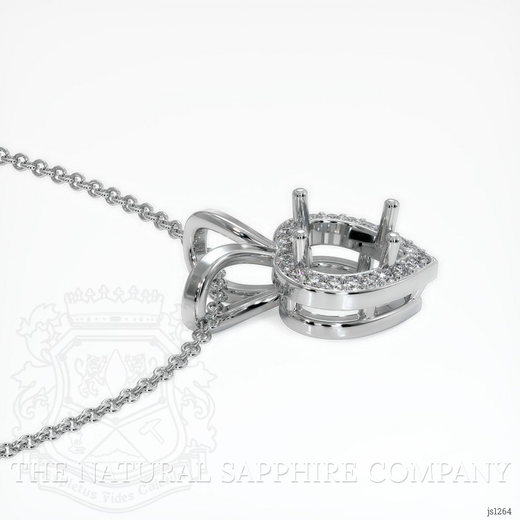 10K White Gold Pave Pendant Setting
