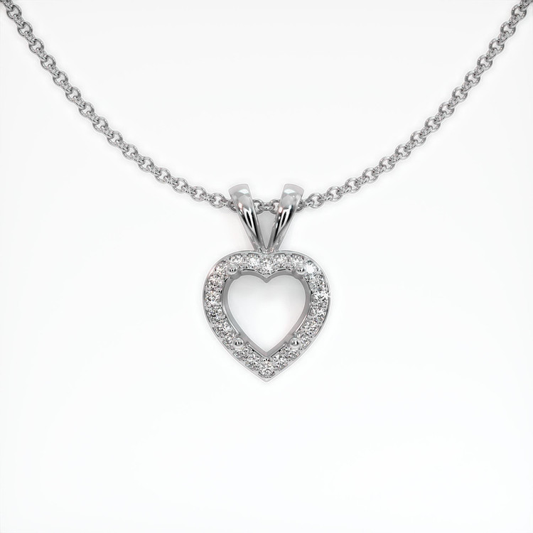 14K White Gold Pave Pendant Setting