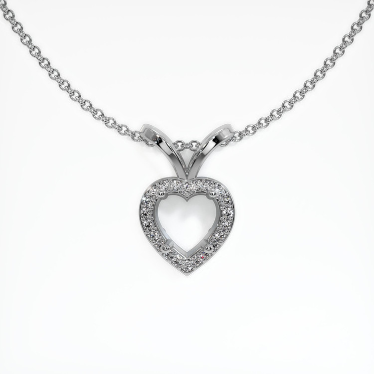 14K White Gold Pave Pendant Setting