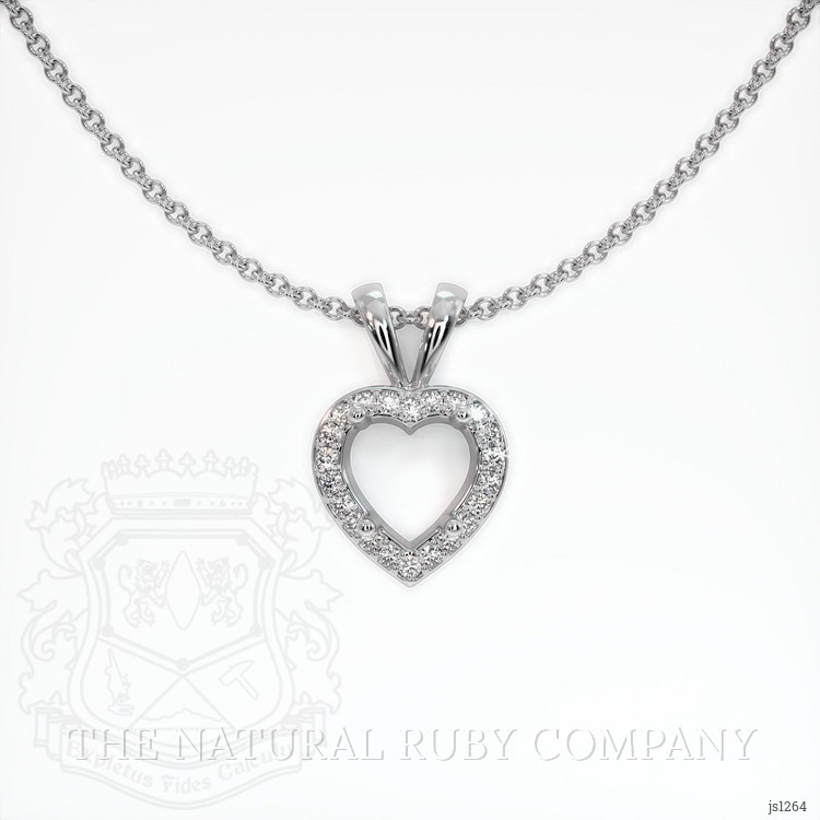 14K White Gold Pave Pendant Setting