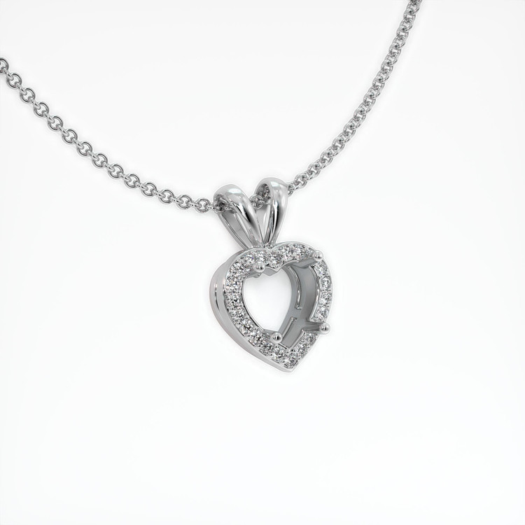 14K White Gold Pave Pendant Setting